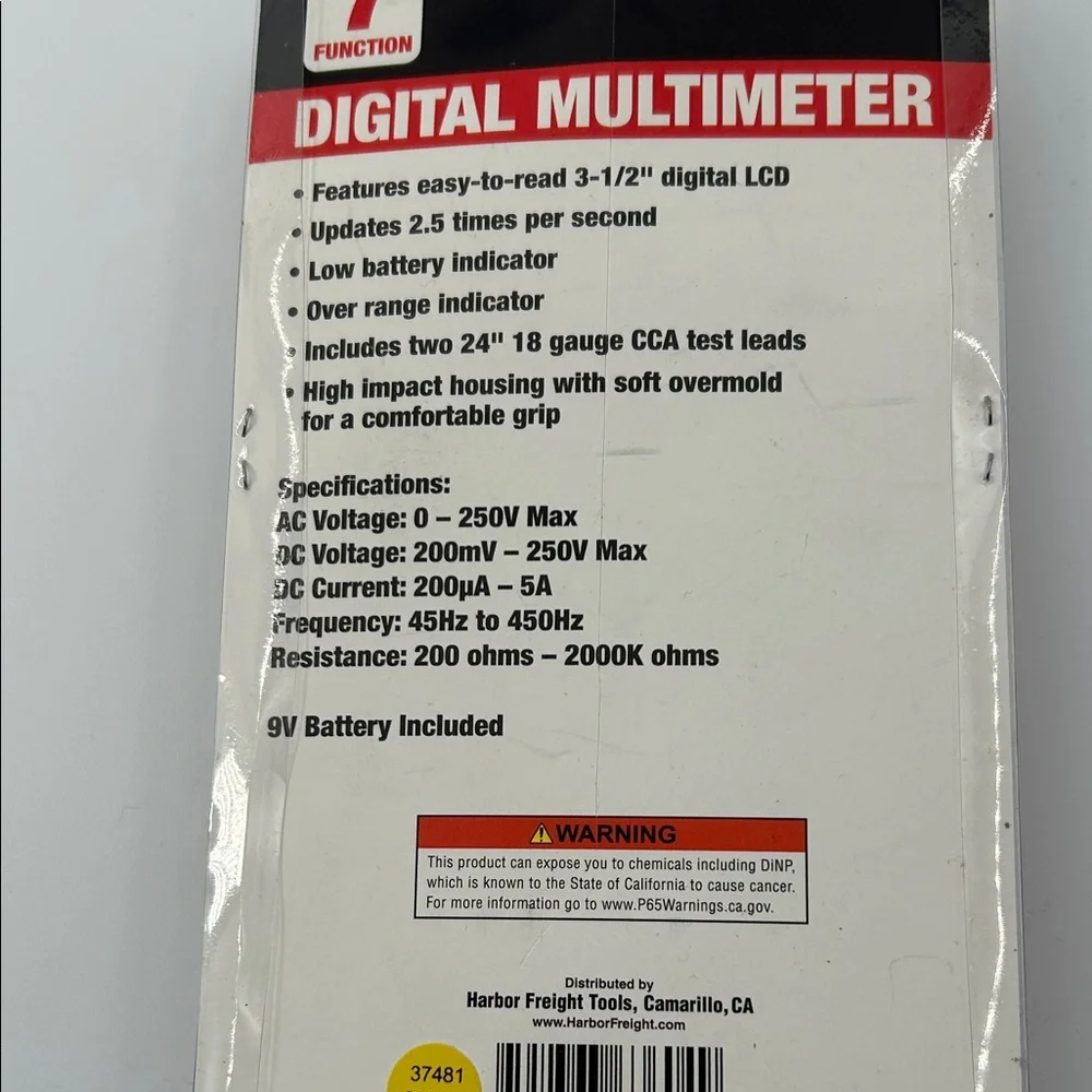 Digital Multimeter in Red with Black Accents